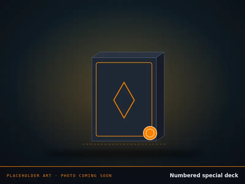 Placeholder art of the numbered special deck. Real photo coming soon.